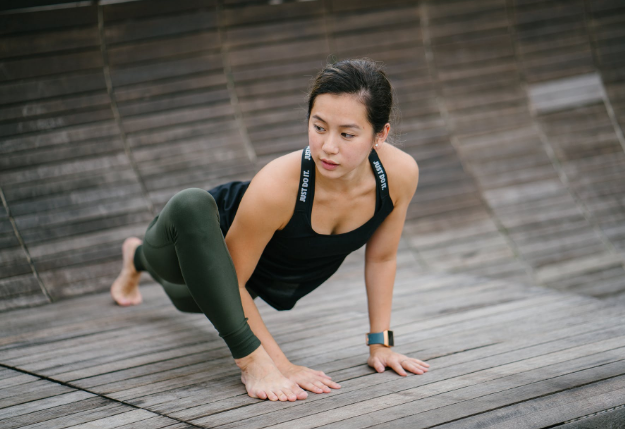 woman stretching